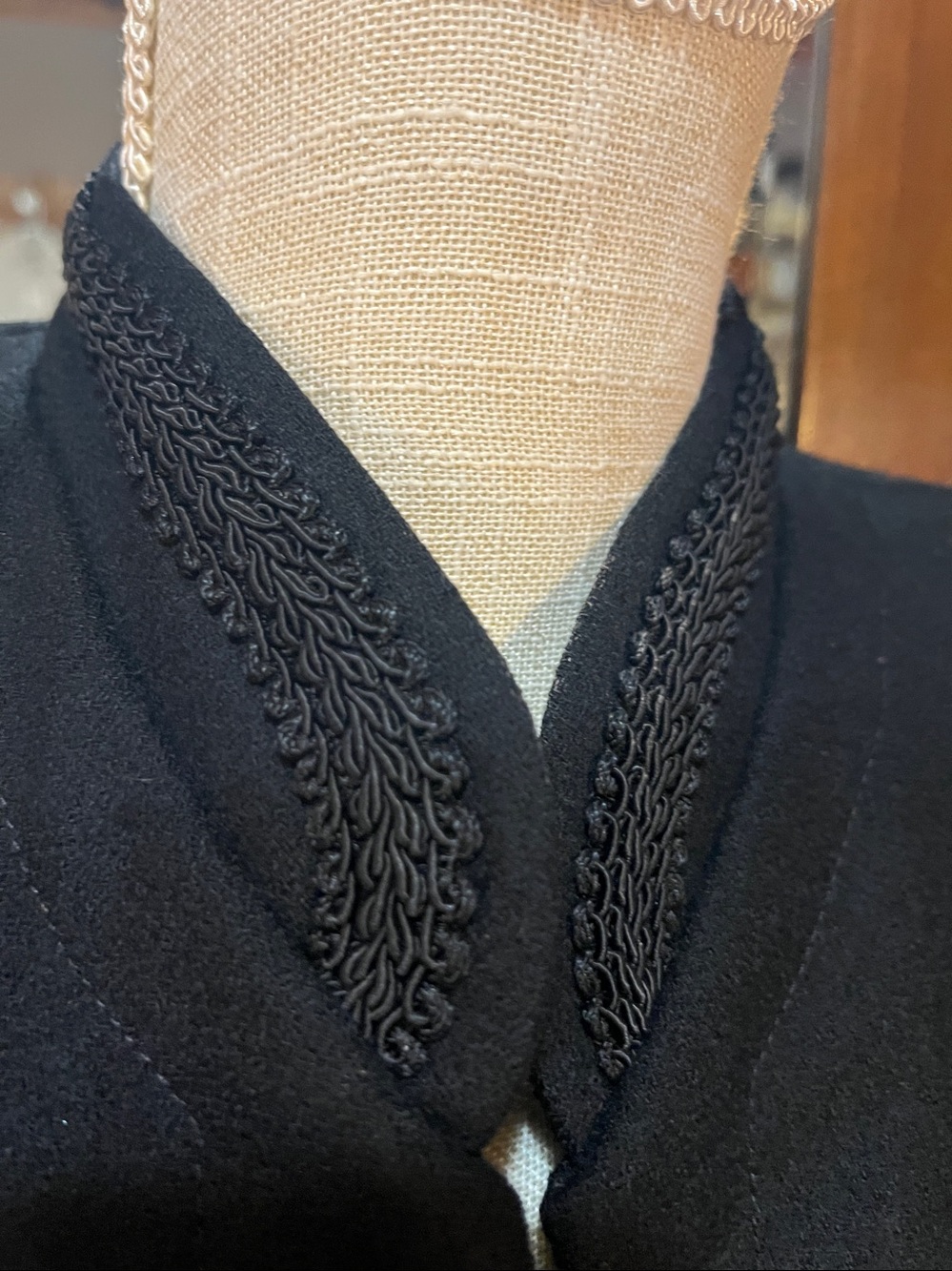 MEDIUM Size 10 Vintage mandarin collar coat dress button front 3381 - Picture 4 of 7